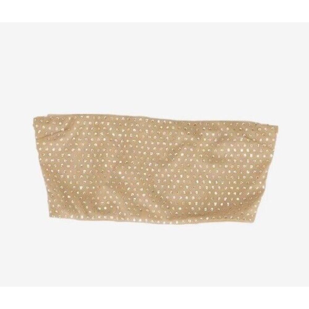 Cynthia Rowley Black Rhinestone Studded Bandeau Mesh Top XS - Extra Small NWT